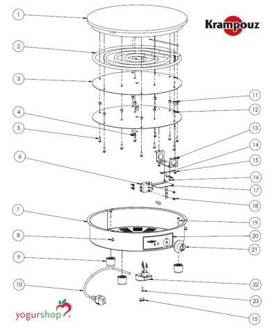 Termostato de máquina elétrica de crepes Krampouz