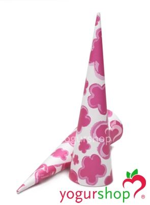 Porta cone sorvete modelo Flores Fúcsia 2000 unidades