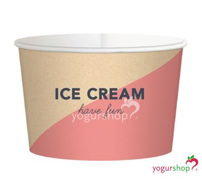 Taças de Cartão para Gelados Kraft and cores 230cc