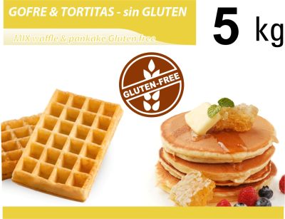MIX PARA WAFFLE E PANQUECAS SEM GLÚTEN 5 kg neutro