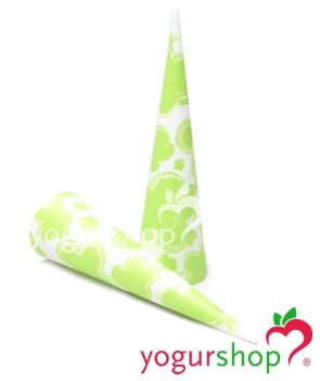 Cone de papel para sorvete modelo flores Verde 2000 ud