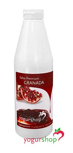 Molho Topping Romã Garrafa 1kg com pedacinhos de fruta