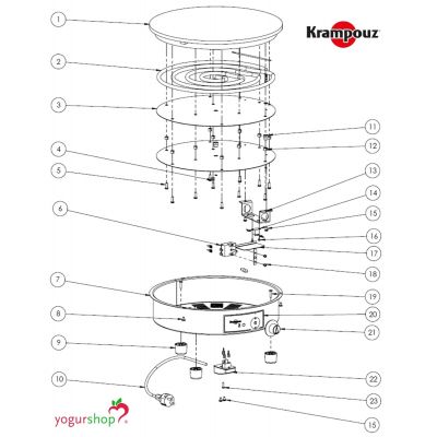 Termostato de máquina elétrica de crepes Krampouz
