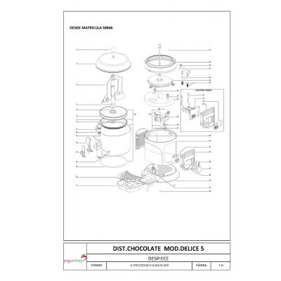 Pieza 35 -Fijador mando termostato Chocolatera Ugolini 3L/5L