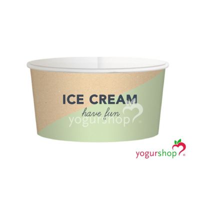 Taças de Cartão para Gelados Kraft and cores 90cc