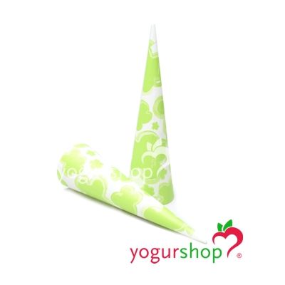 Cone de papel para sorvete modelo flores Verde 2000 ud